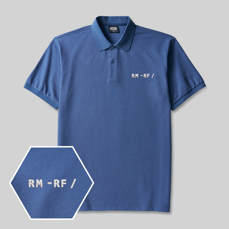 Root Destroyer Geek Embroidered Polo Shirt