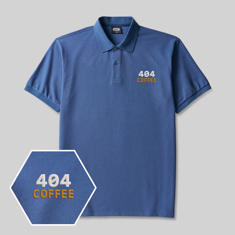 404 Coffee Geek Embroidered Polo Shirt