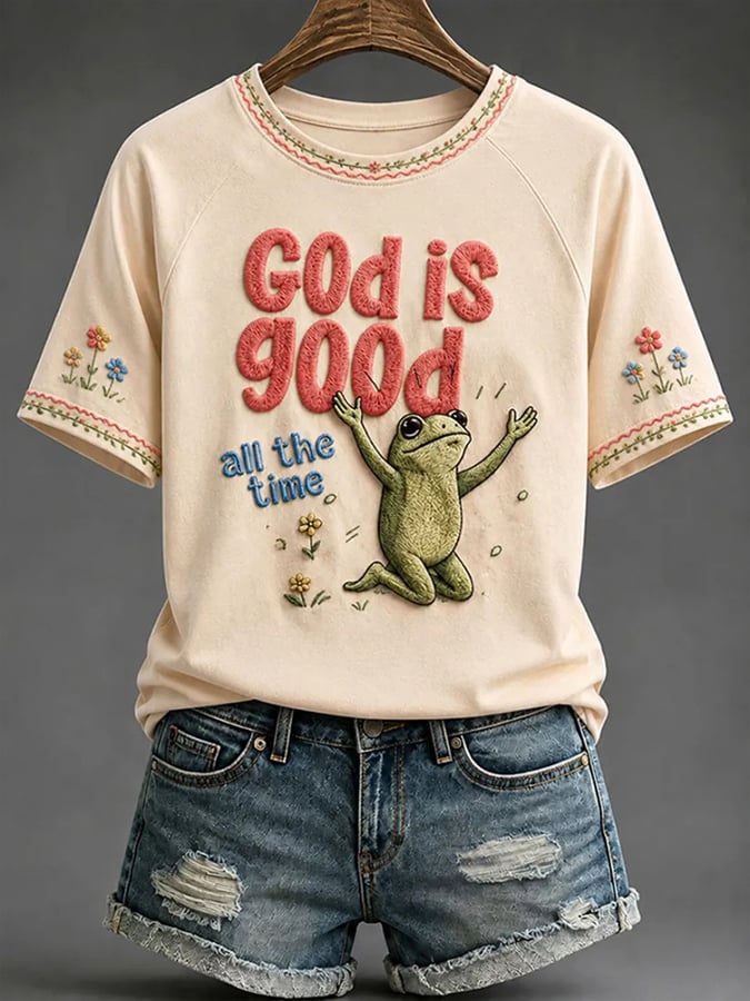 Damen-T-Shirt mit „Faith“-Print