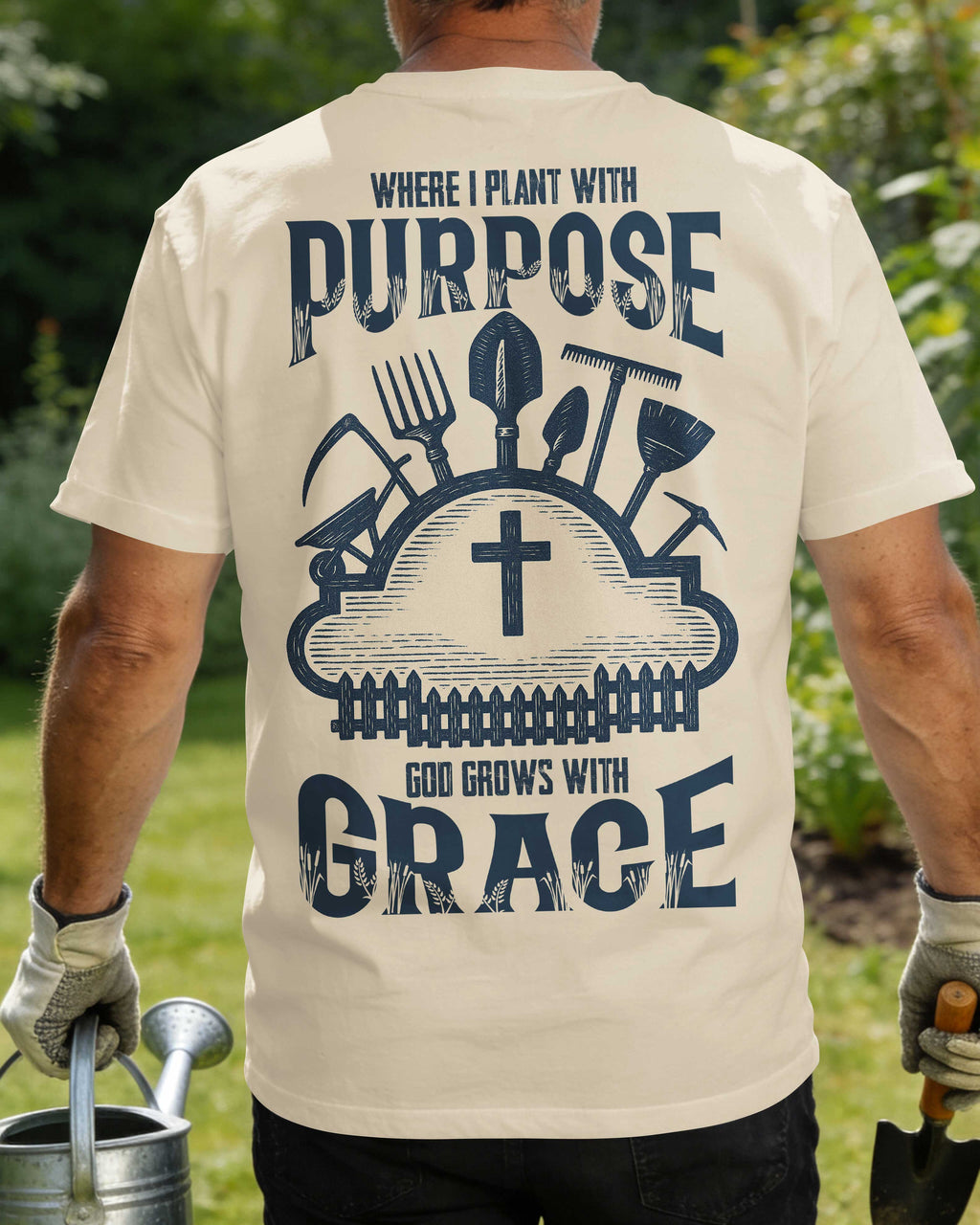 Wo Ich Mit Absicht Pflanze, Wächst Gott Mit Anmut T-Shirt