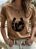Women'S Western Style Cross Casual T-Shirt