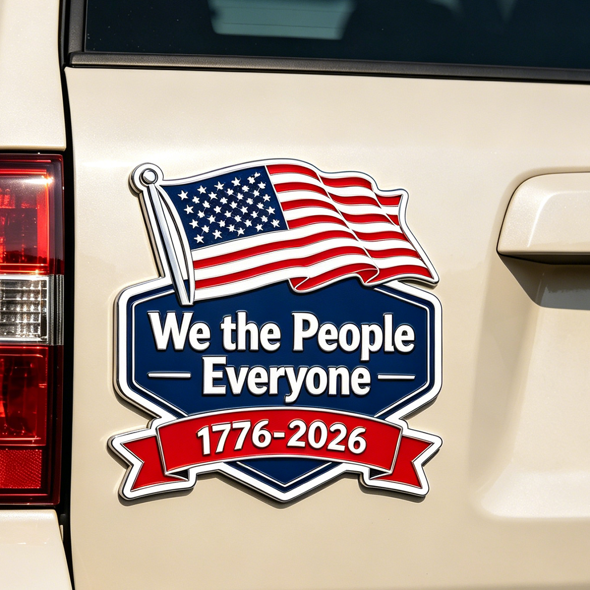 Celebrating the 250th anniversary of the United States, Patriot car badge stickers