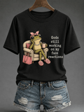 Damen Retro Lustiges christliches bedrucktes T-Shirt
