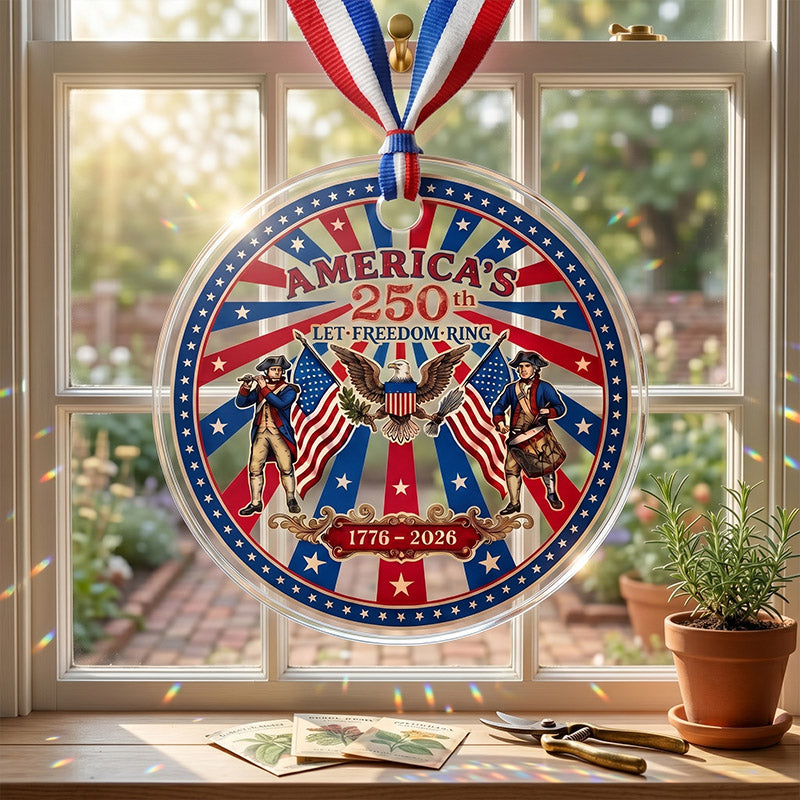 Adorno de acrílico «250.º aniversario de Estados Unidos» — tema patriótico, 1776–2026