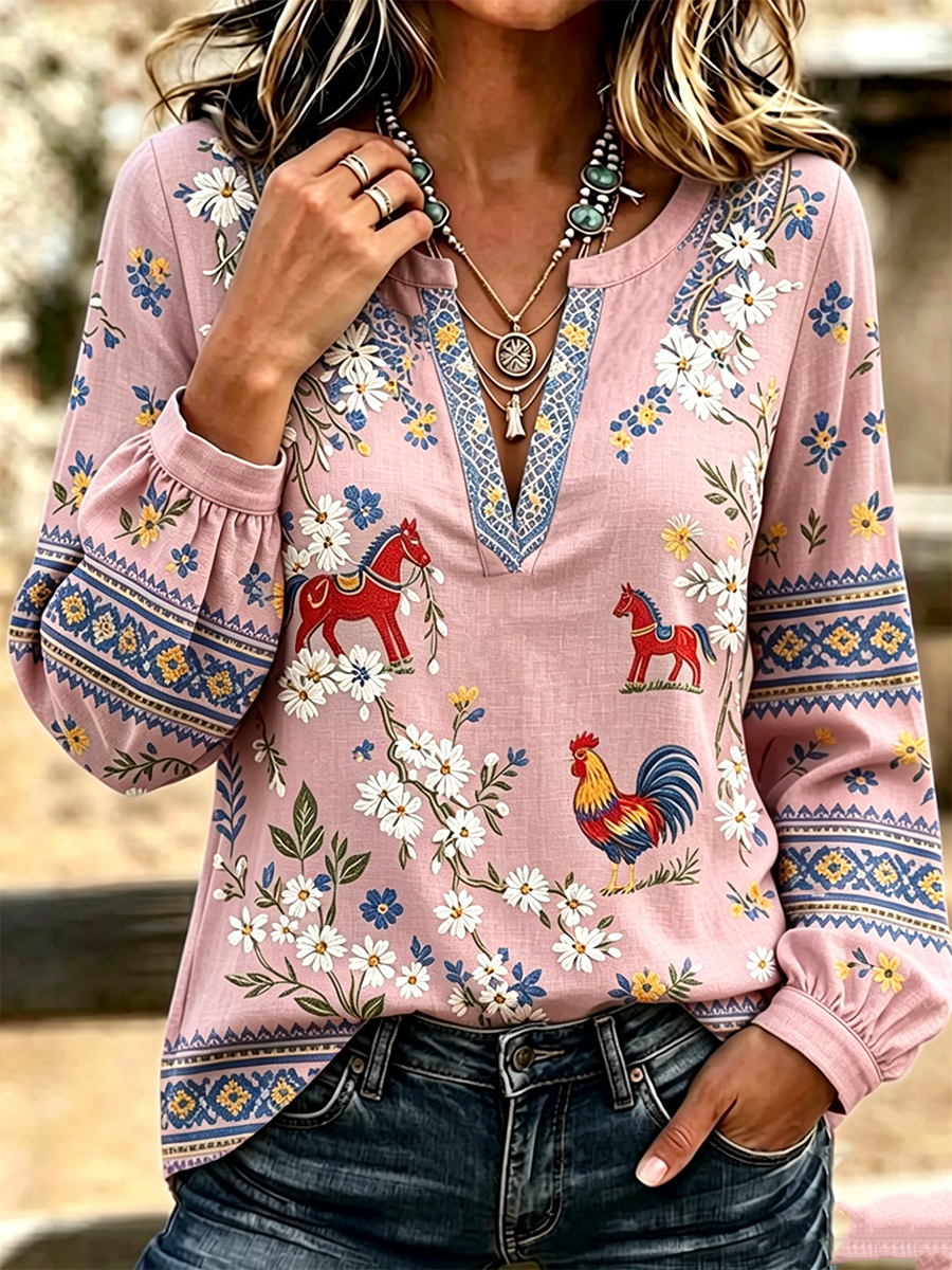 Women'S Floral Printed Top