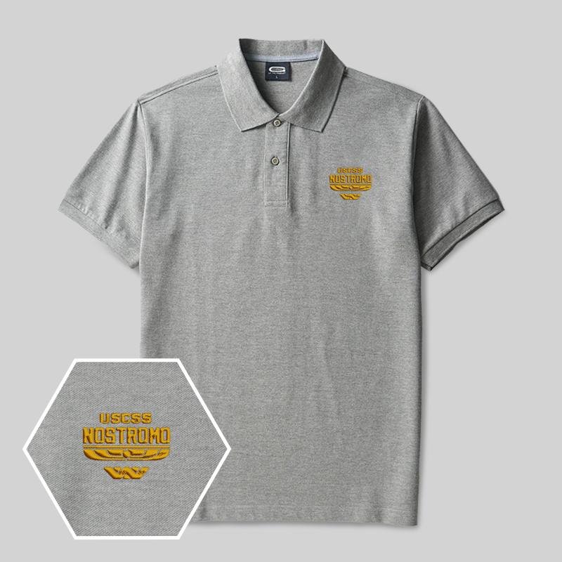 Alien Space Frachter Geek Besticktes Polohemd