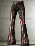Women'S Casual Retro-Print Trousers