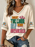 Damen T-Shirt mit Aufdruck „Ich suchte den Herrn, und er erhörte mich und antwortete mir“