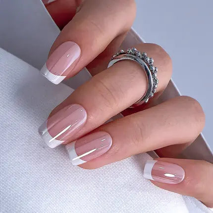 30-Piece Blush Glossy Press-On Nails – Short Natural Everyday Manicure