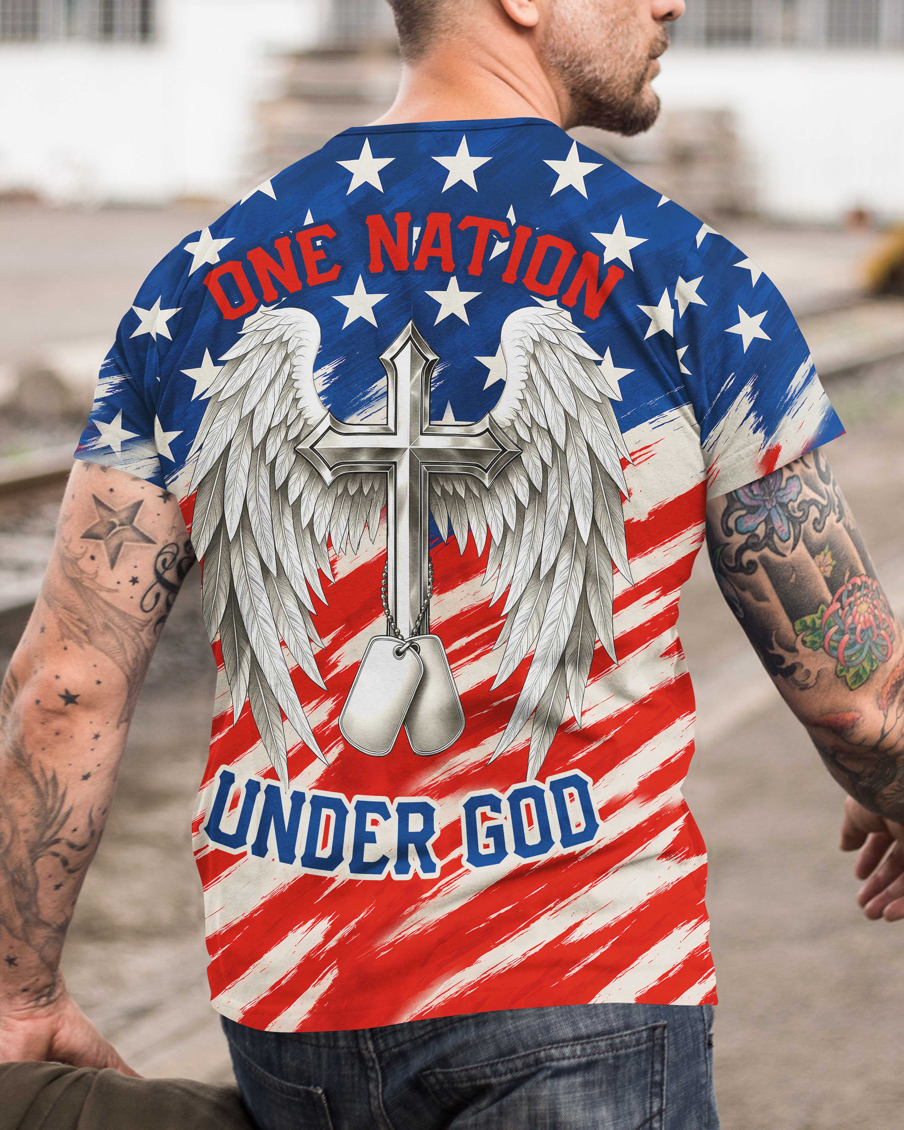 One Nation Under God All Over Print T-Shirt