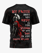 Mein Glaube ruht nicht in der Weisheit der Menschen All Over Print T-Shirt