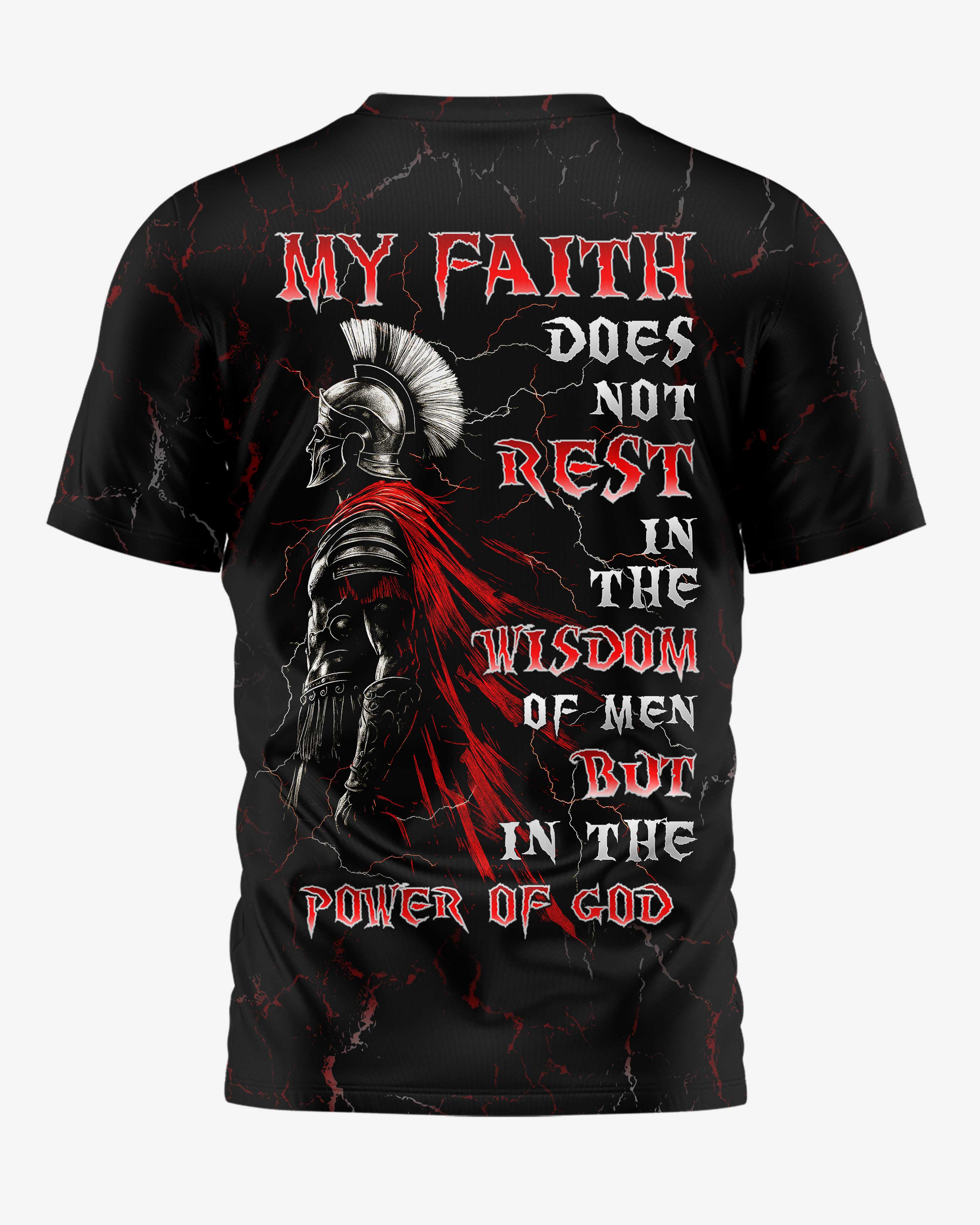 Mein Glaube ruht nicht in der Weisheit der Menschen All Over Print T-Shirt