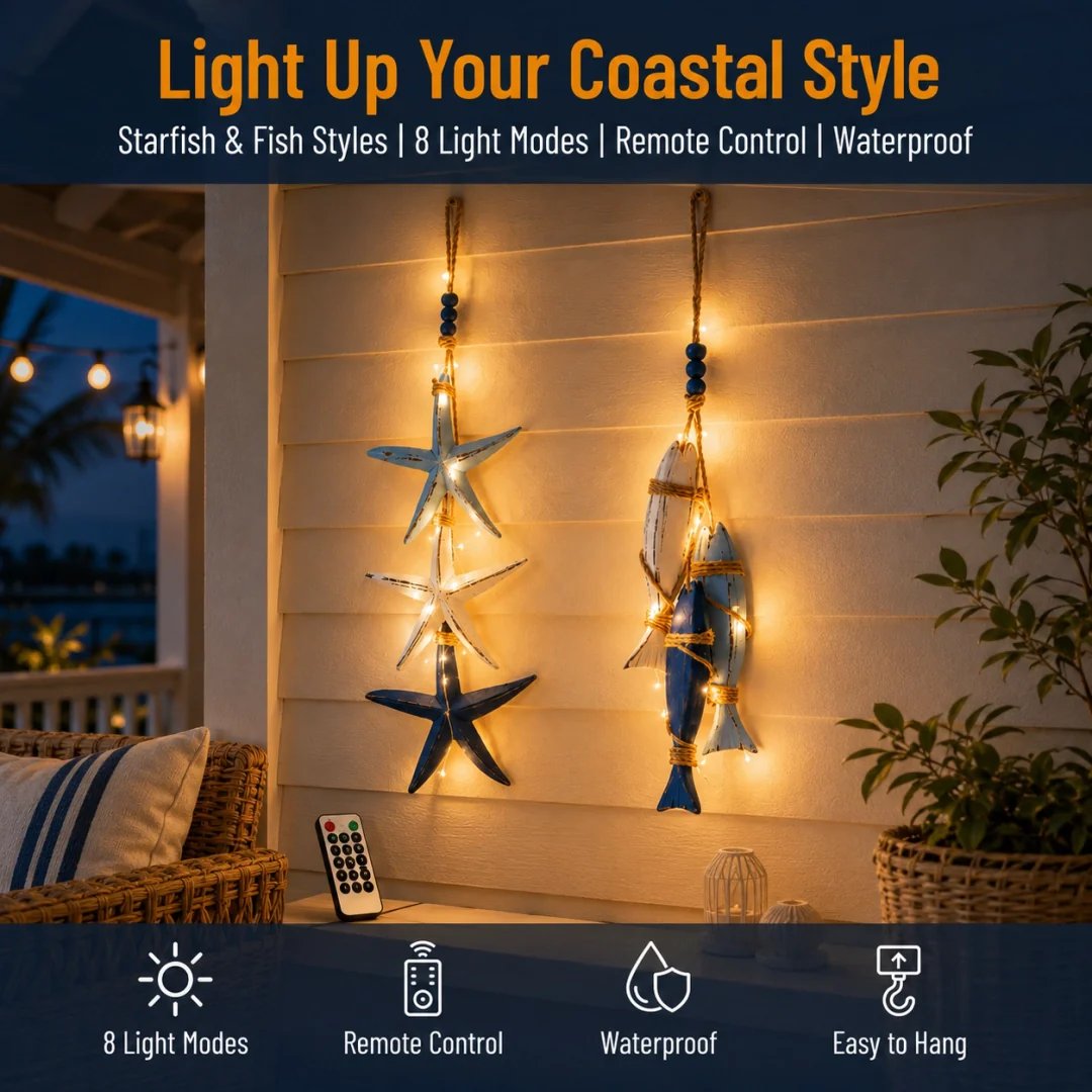 Lumières de suspension décoratives en bois de plage