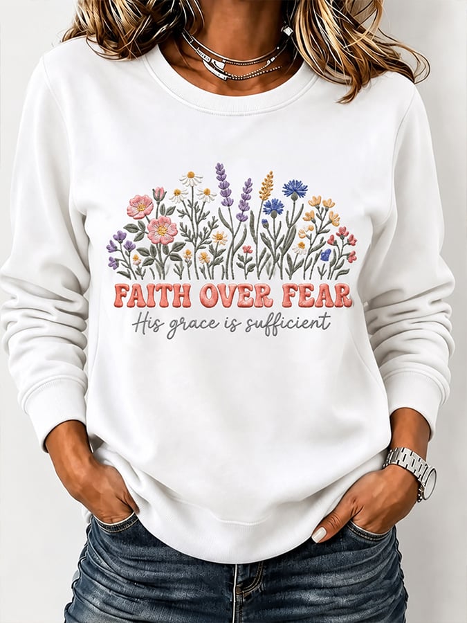 Parte superior con estampado de fe para mujer