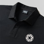 Premium Sci-Fi Embroidered Black Polo Shirt | Galactic Emblem Geek Apparel (M-5XL)