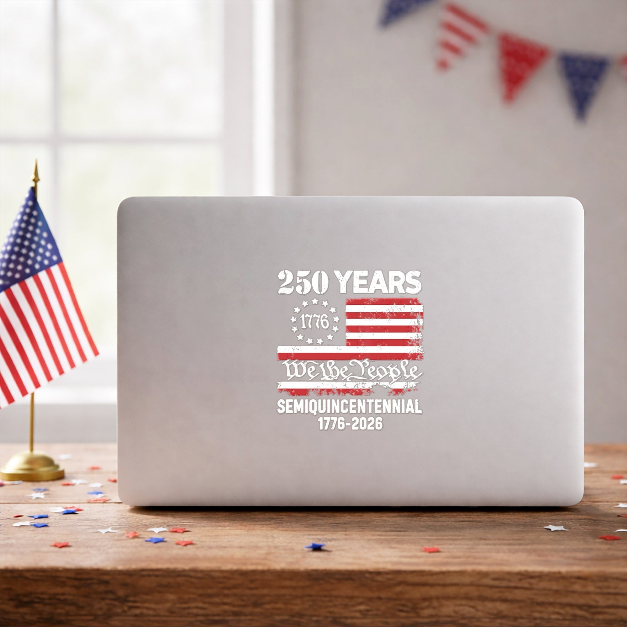 Semiquincentennial 250th Anniversary Decal USA Flag We the People 1776-2026