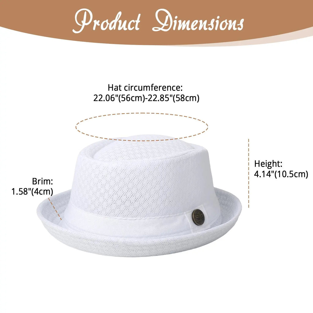 Men's Breathable Mesh Fedora Hat – Lightweight Summer Trilby
