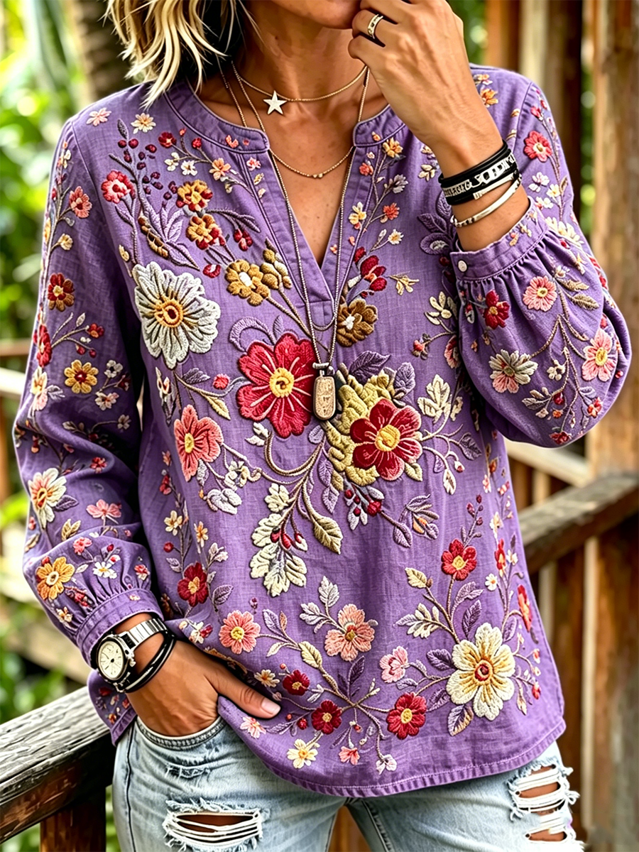 Top casual de mujer con estampado floral