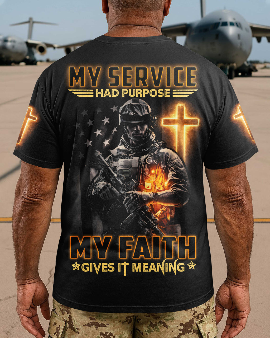 Mein Dienst Hatte einen Zweck, mein Glaube gibt ihm Bedeutung T-Shirt