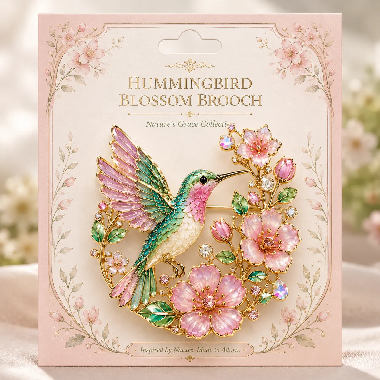 Hummingbird Blossom Brooch