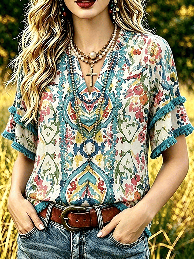 Women'S Casual Printed Shirt