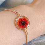 Poppy Bracelet: Gold Resin Pendant