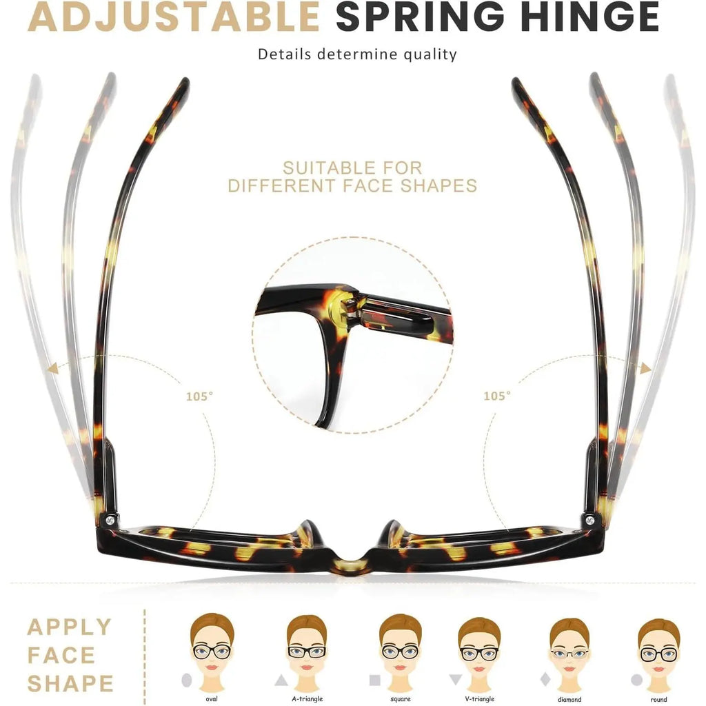3-Pack Oversized Square Reading Glasses for Women – Fashion Thick Frame Readers Set