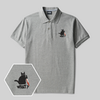 Cat What? Geek Embroidered Polo Shirt