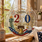 America 250th Anniversary Acrylic Puzzle Suncatcher Ornament