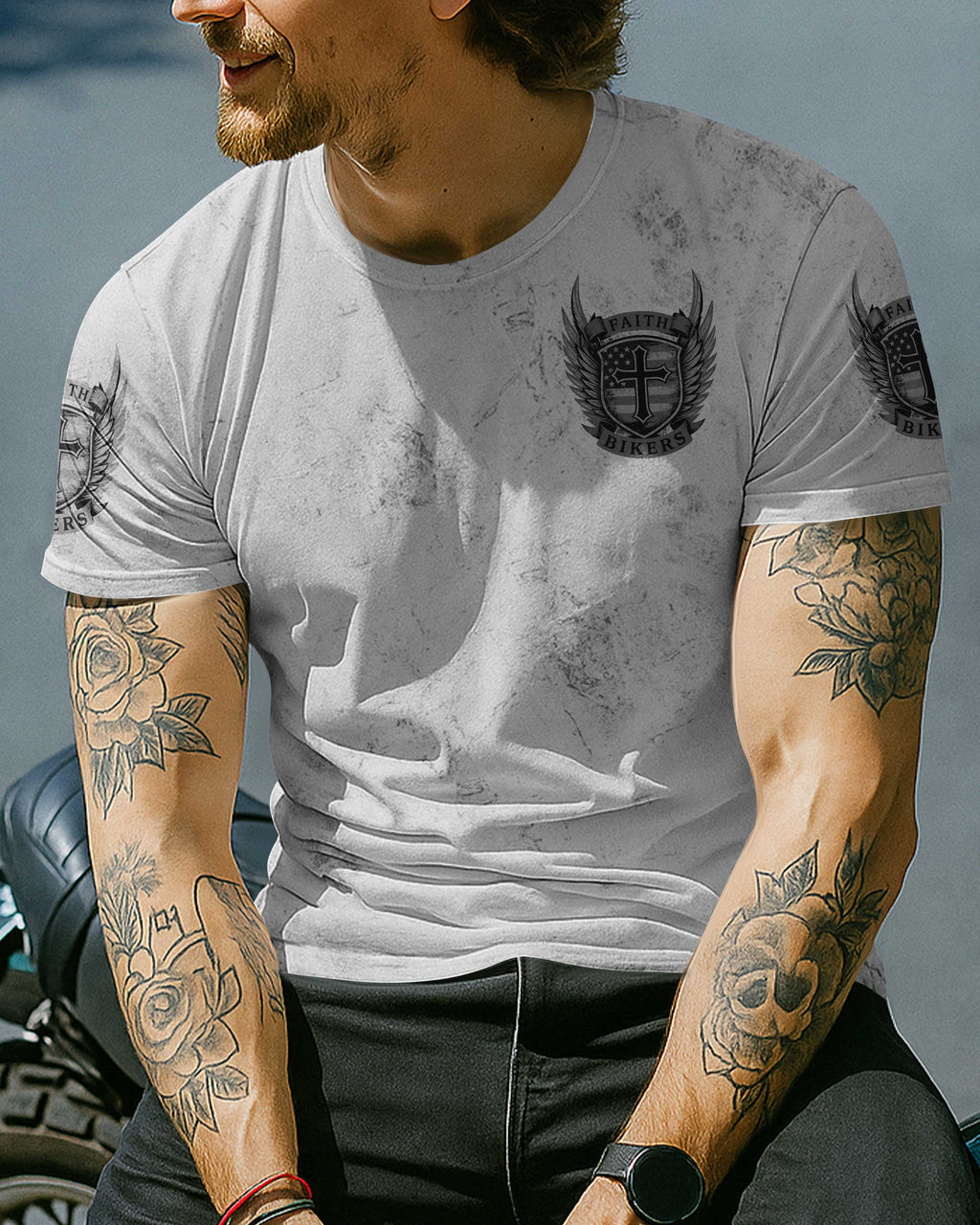 Kreuz auf meinem Rücken All-Over-Print T-Shirt