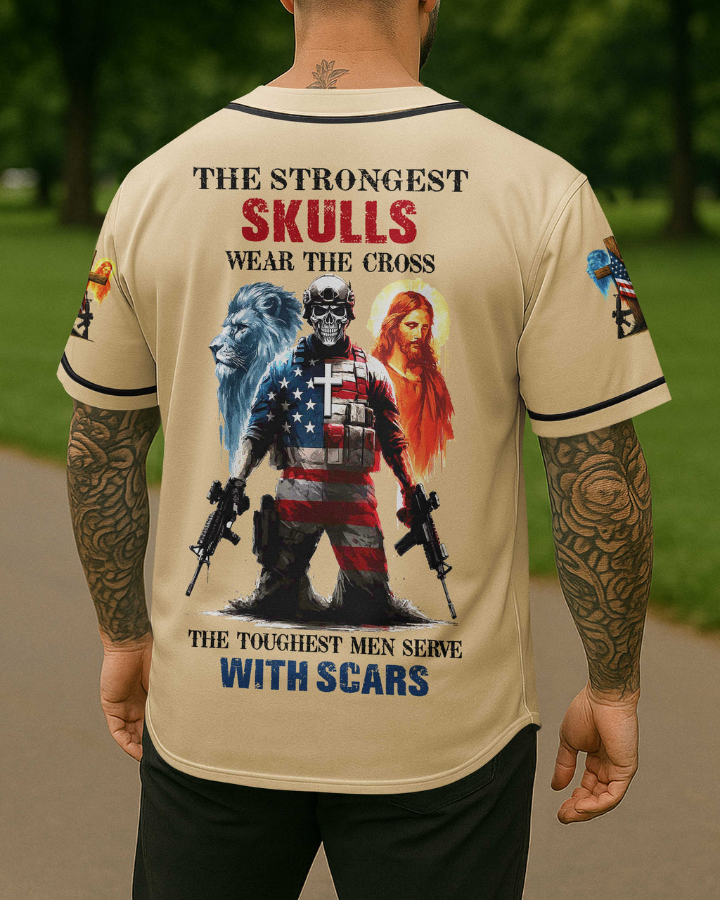 T-Shirt "Die stärksten Schädel tragen das Kreuz"