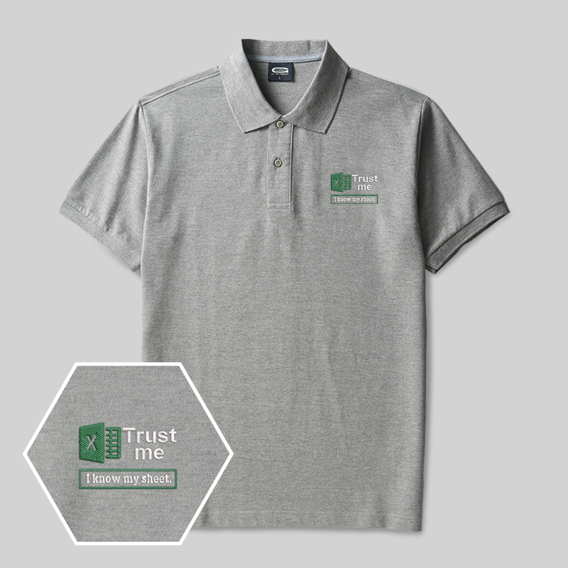 Trust Me Geek Besticktes Polo-Shirt