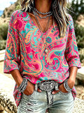 Women's Casual Retro Print Top