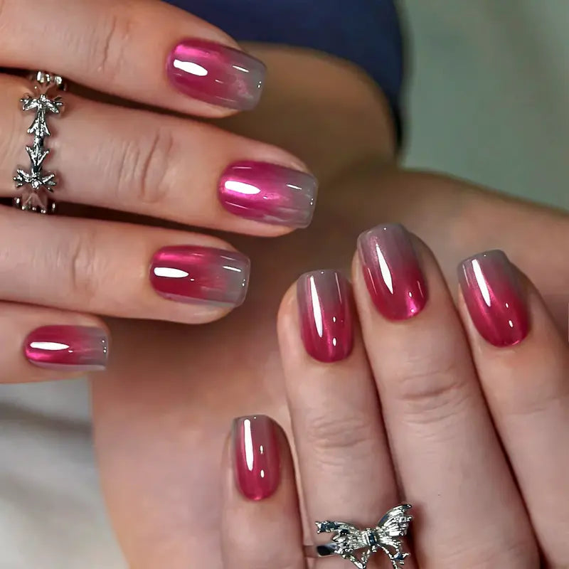 30-Piece Blush Glossy Press-On Nails – Short Natural Everyday Manicure