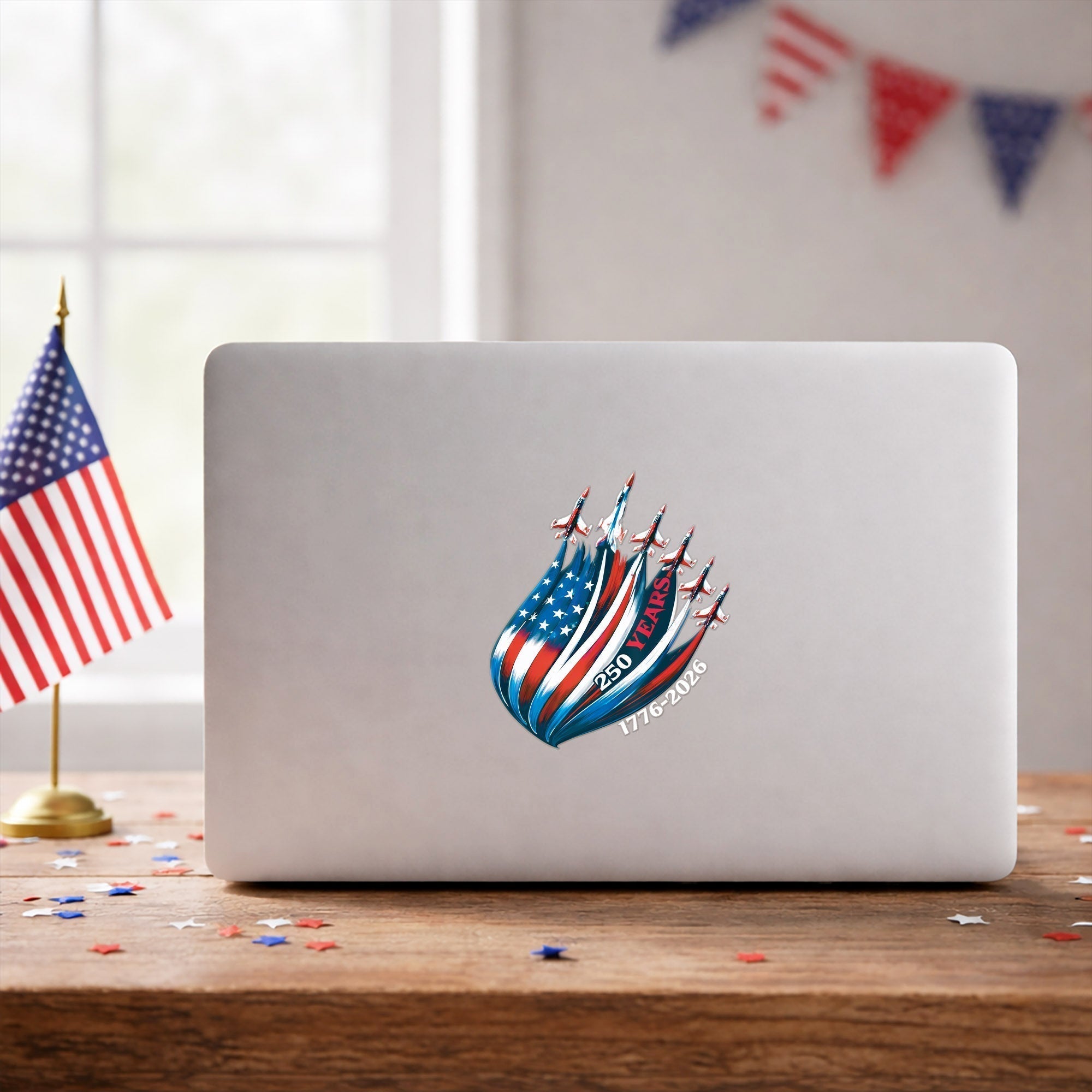 America 250th Anniversary Decal 1776-2026 Patriotic USA Flag Car Window Sticker