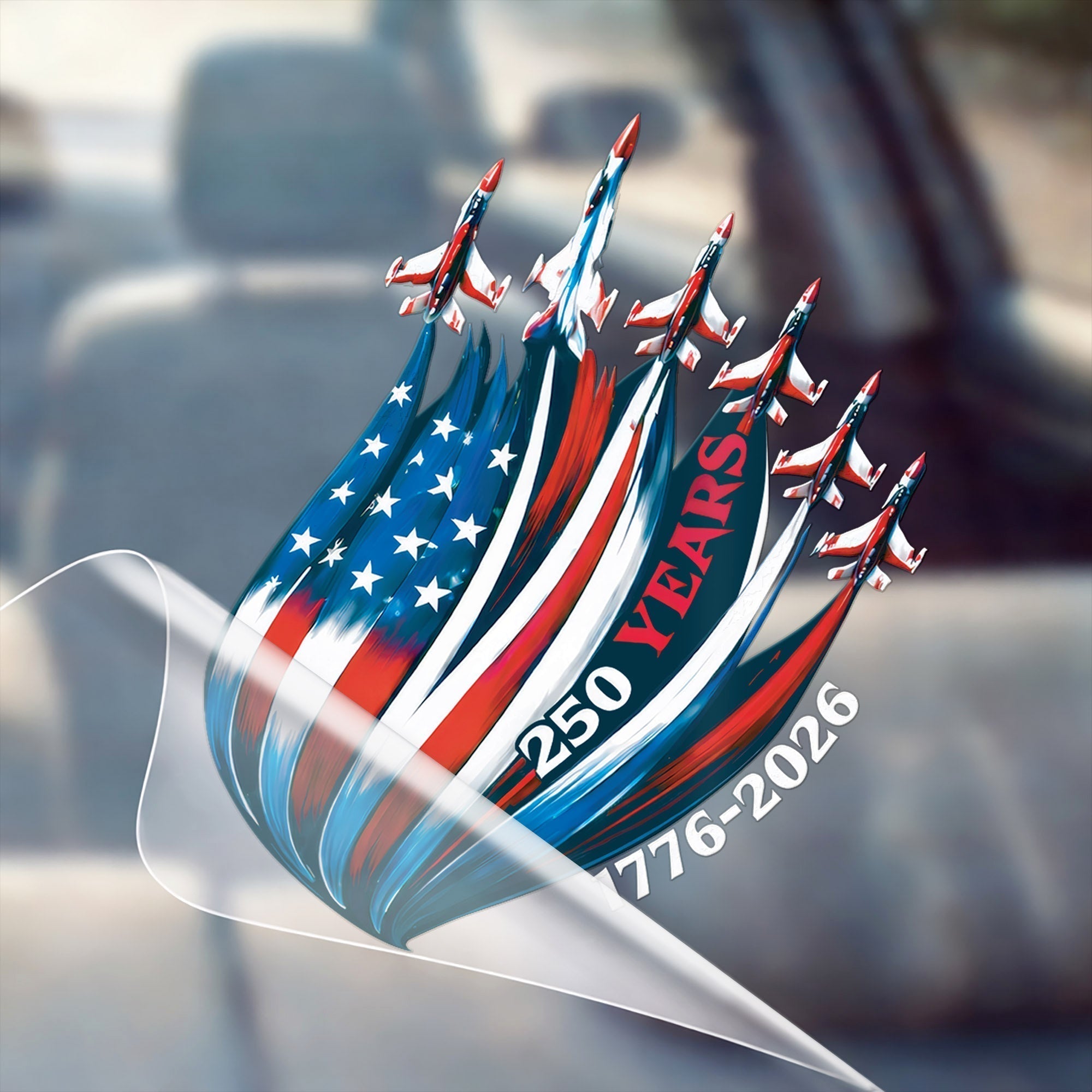 America 250th Anniversary Decal 1776-2026 Patriotic USA Flag Car Window Sticker