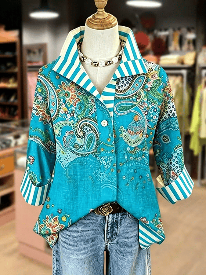 Women'S Casual Retro Print Top