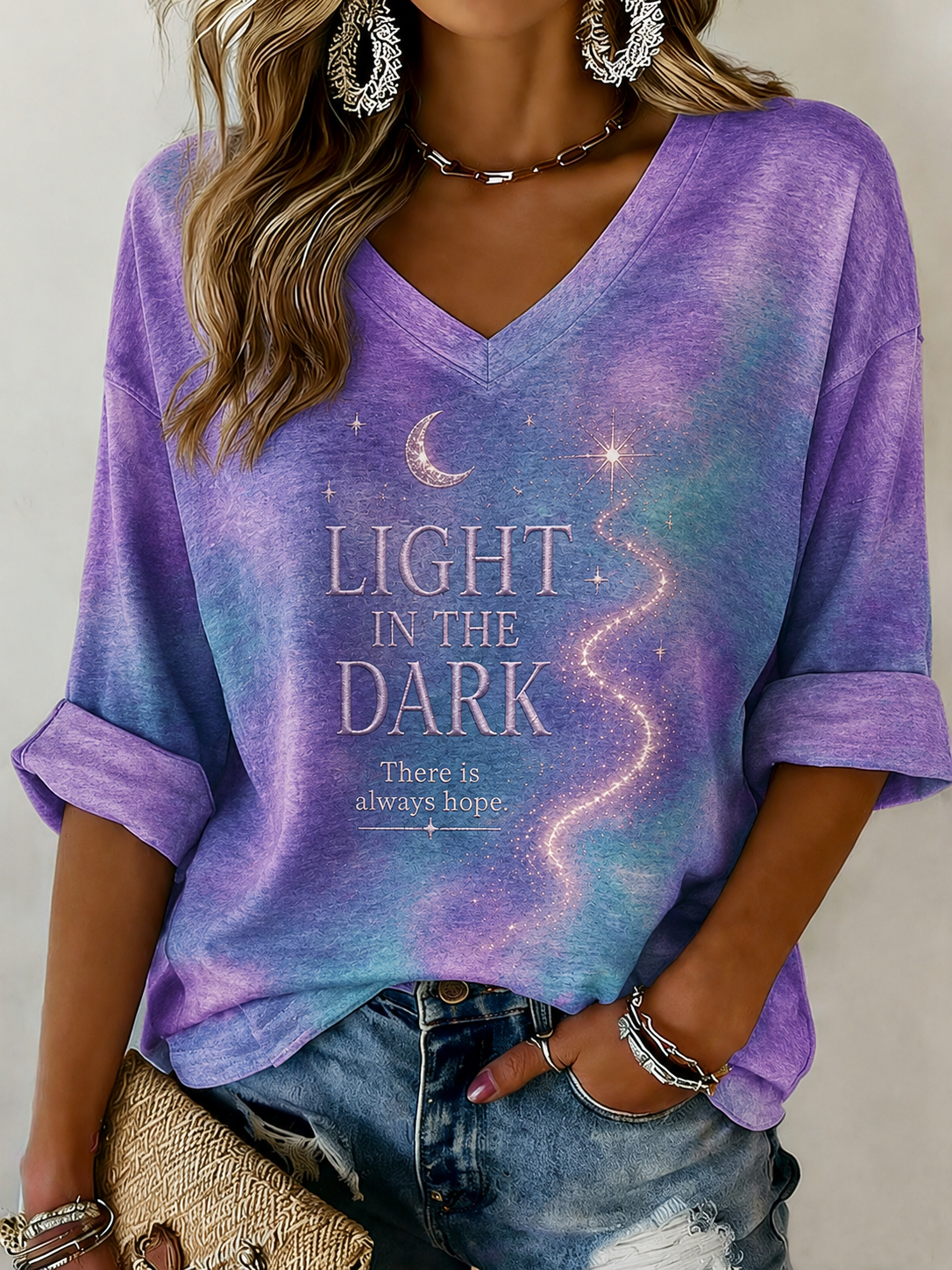 Women's Suicide Prevention Awareness Printed T-shirt