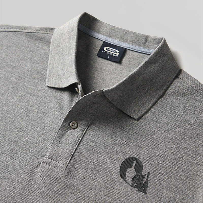 Look the Cat Geek Embroidered Polo Shirt