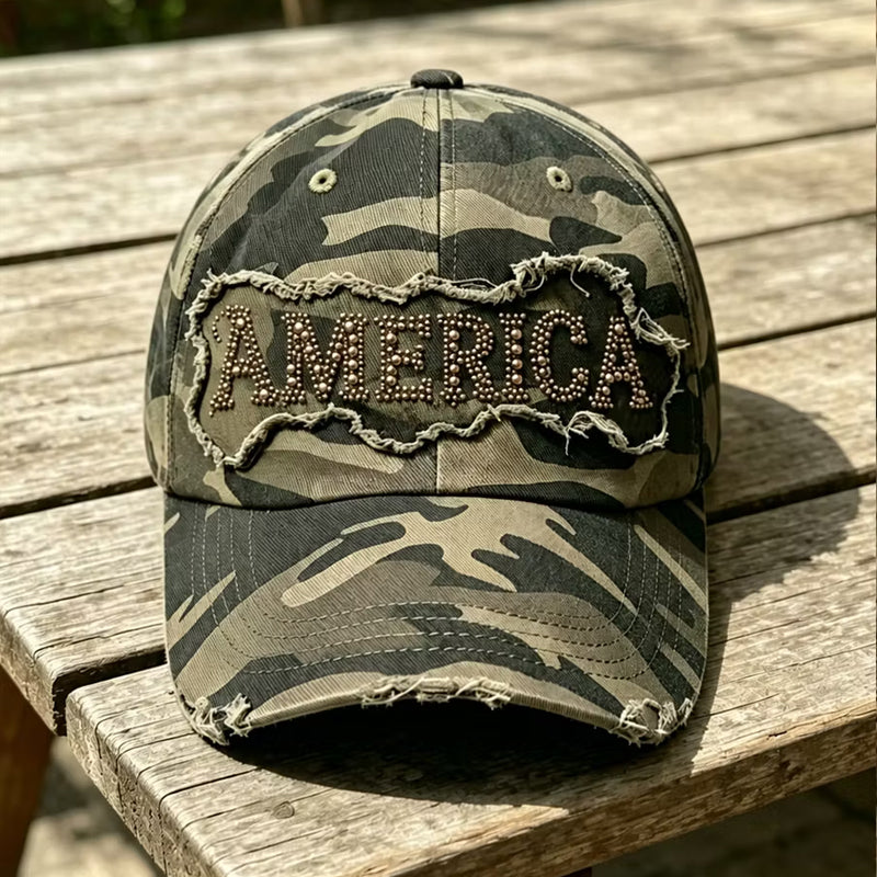 Retro Camouflage Art Print Casual Baseball Cap