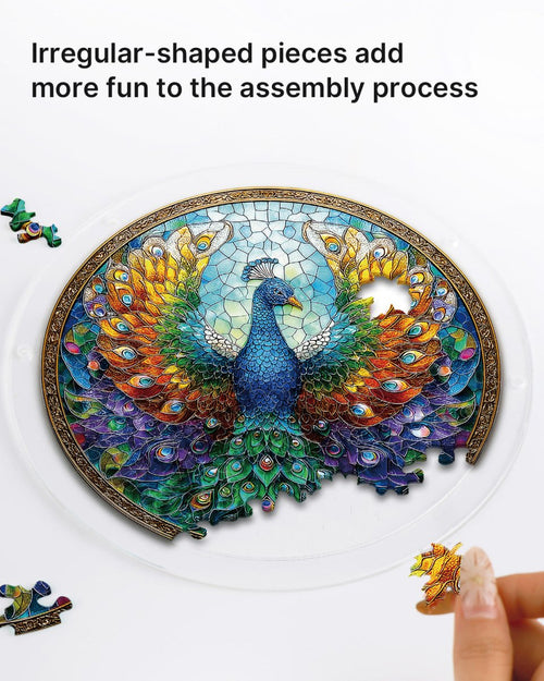 Atrapasol de rompecabezas de acrílico - Pavo real radiante
