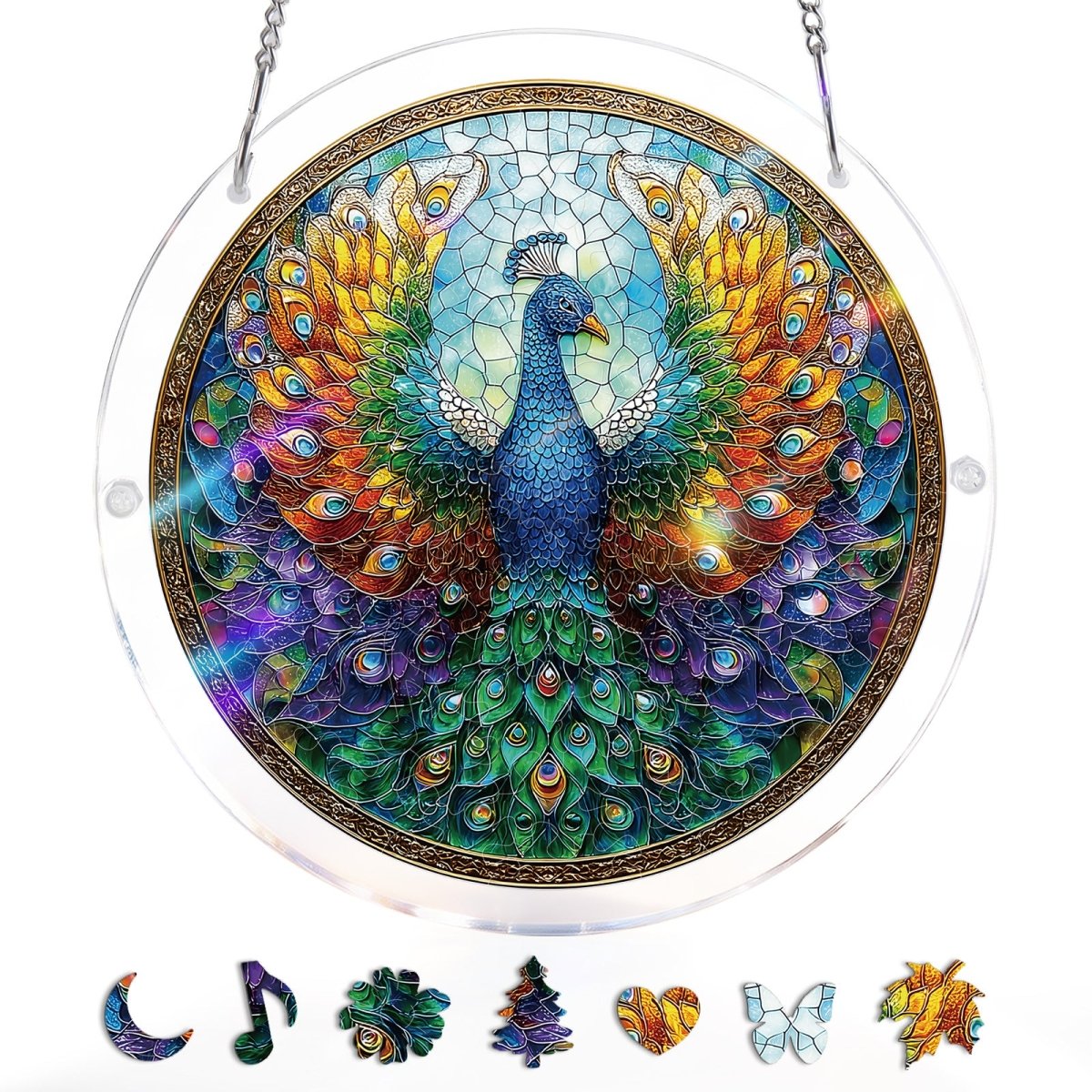 Attrape-soleil en acrylique – Paon de la radiance