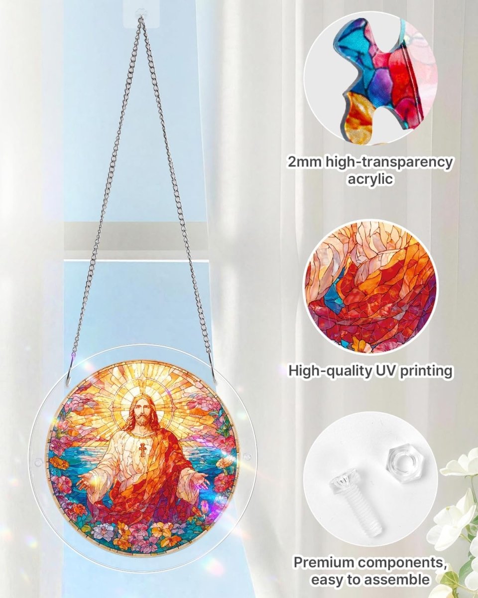 Attrape-soleil puzzle en acrylique - Lumière sainte de Jésus