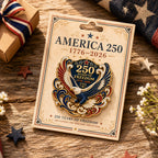 America 250 Eagle Brooch Pin – 1776–2026 Patriotic Commemorative Badge