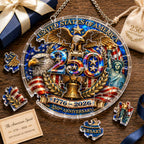 USA 250th Anniversary Acrylic Puzzle Hanging Ornament – 1776–2026 Patriotic Eagle Window Decor