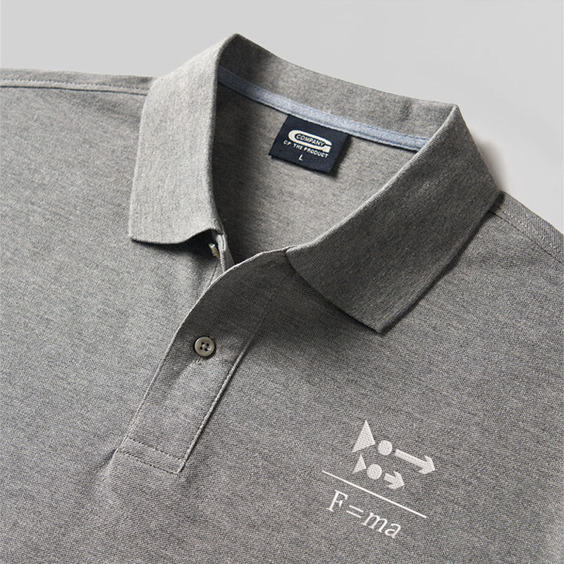 Newton’s Push Geek Embroidered Polo Shirt