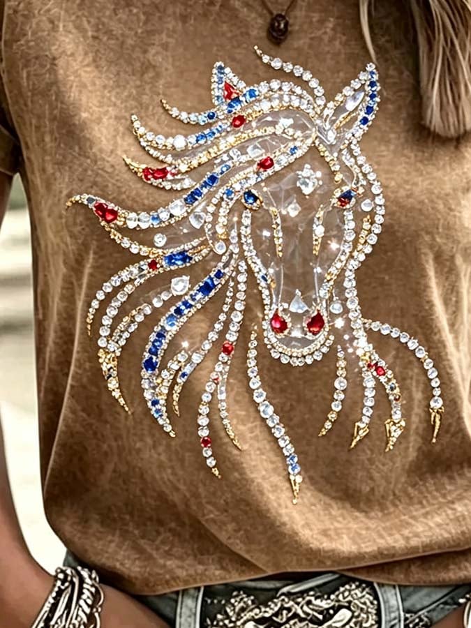 Women'S Casual Retro Print Top