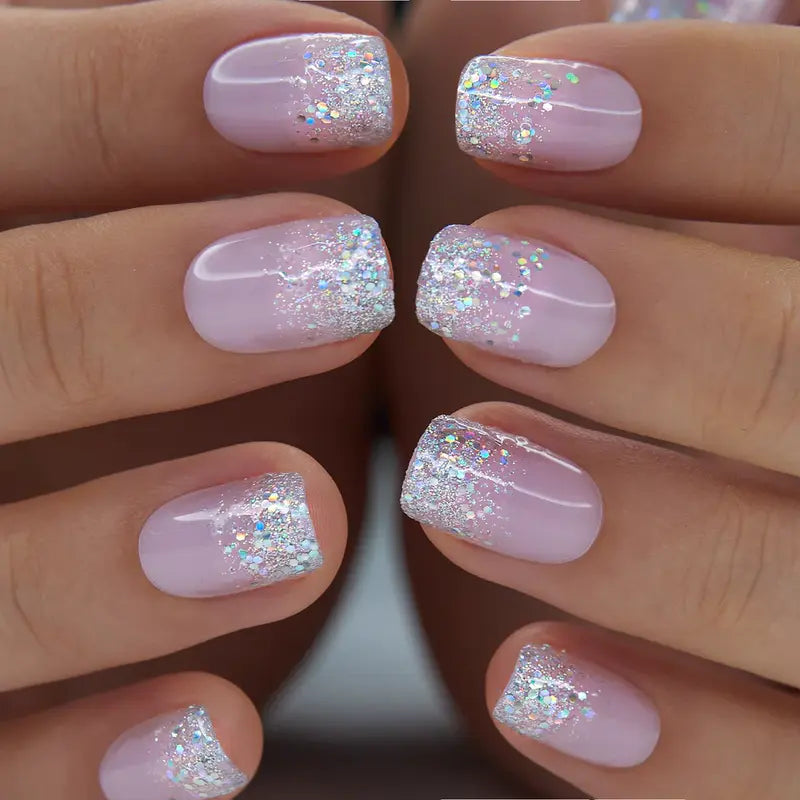 30-Piece Blush Glossy Press-On Nails – Short Natural Everyday Manicure