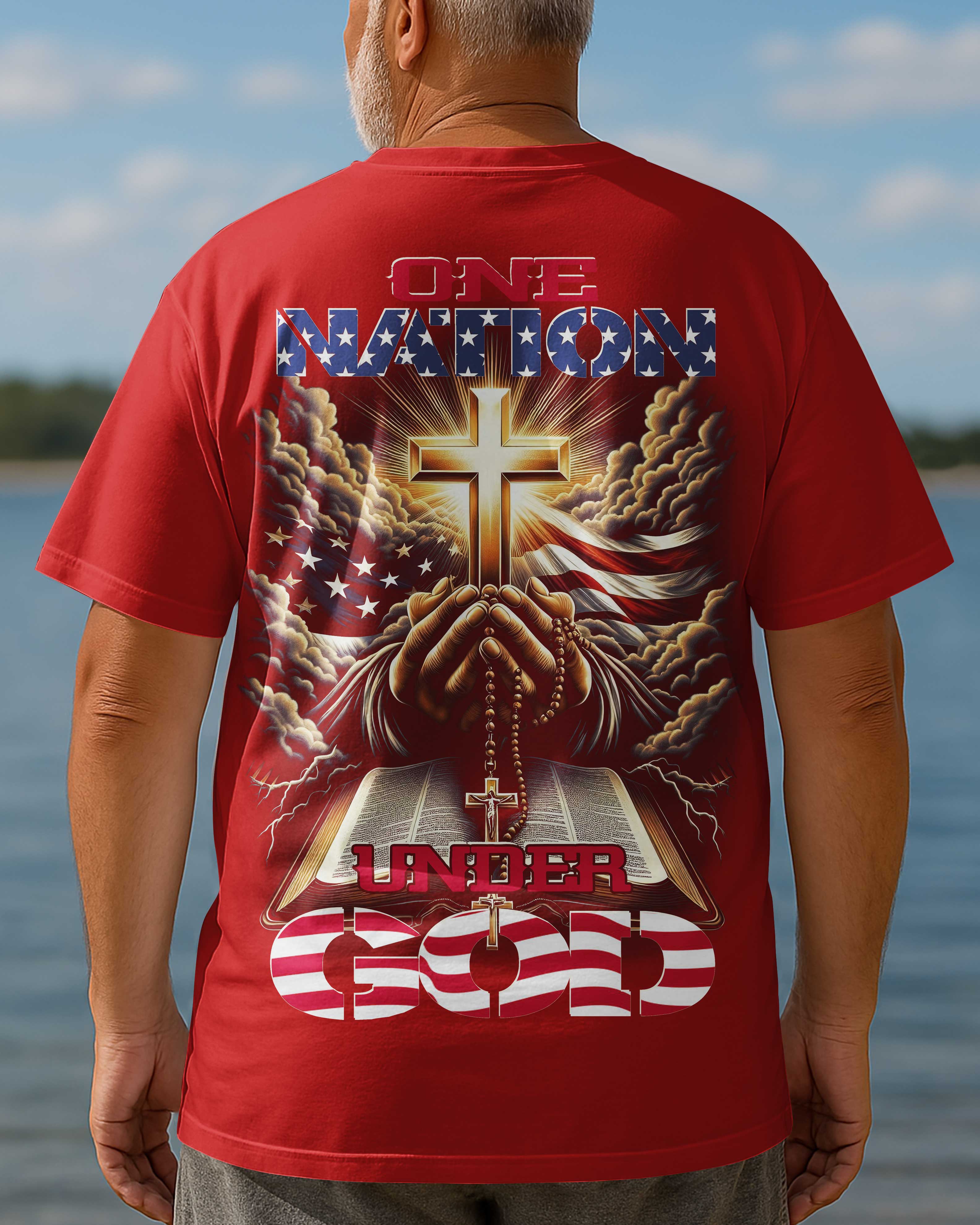 T-shirt imprimé « One Nation Under God »