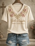 Damen T-Shirt mit „God's Daughter“-Print
